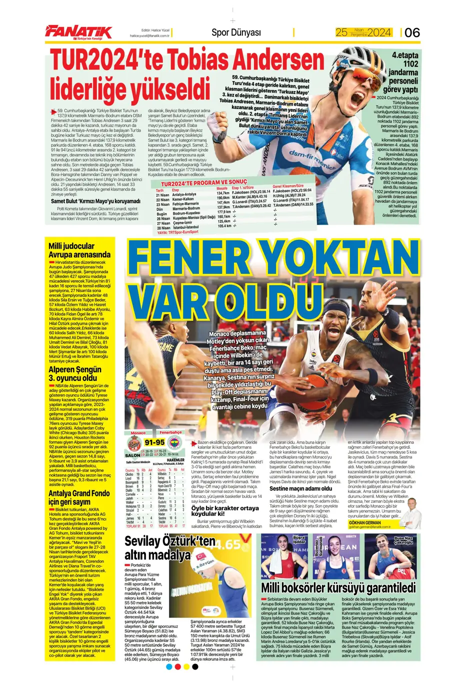 "Yeni sezona yeni Fenerbahçe" | Sporun manşetleri - 7