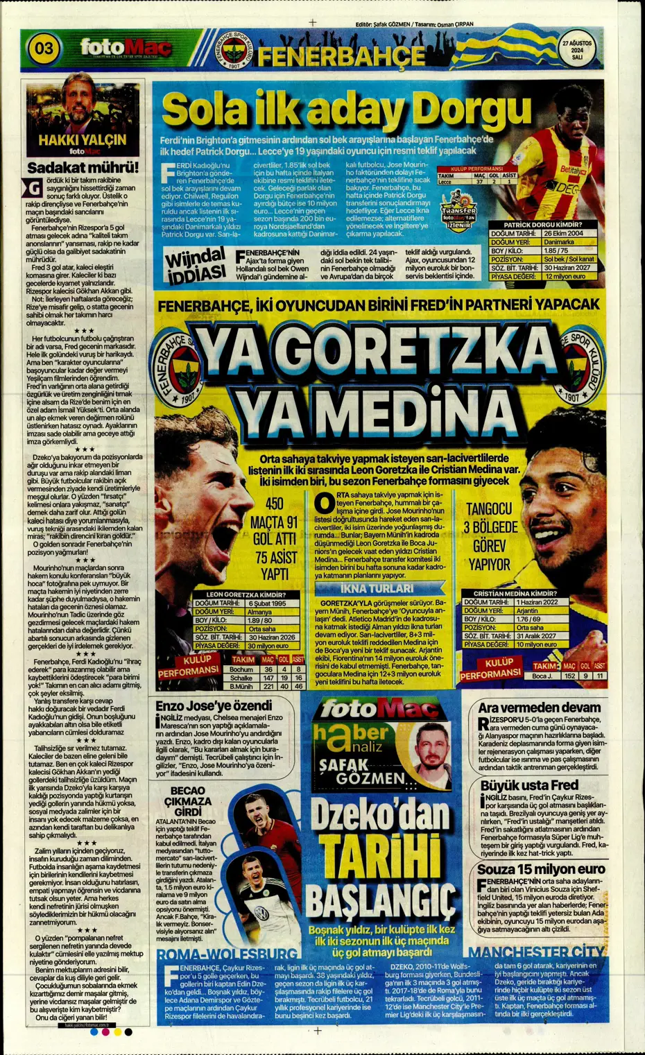 "Şok eden Ferdi Kadıoğlu gerçeği" | Sporun manşetleri - 10