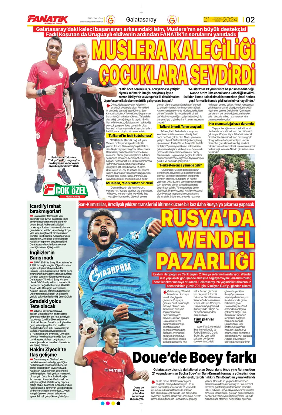 "Fenerbahçe'den Berge hamlesi" | Sporun Manşetleri (21 Temmuz 2024) - 4 "Fenerbahçe'den Berge hamlesi" | Sporun Manşetleri (21 Temmuz 2024) - 4