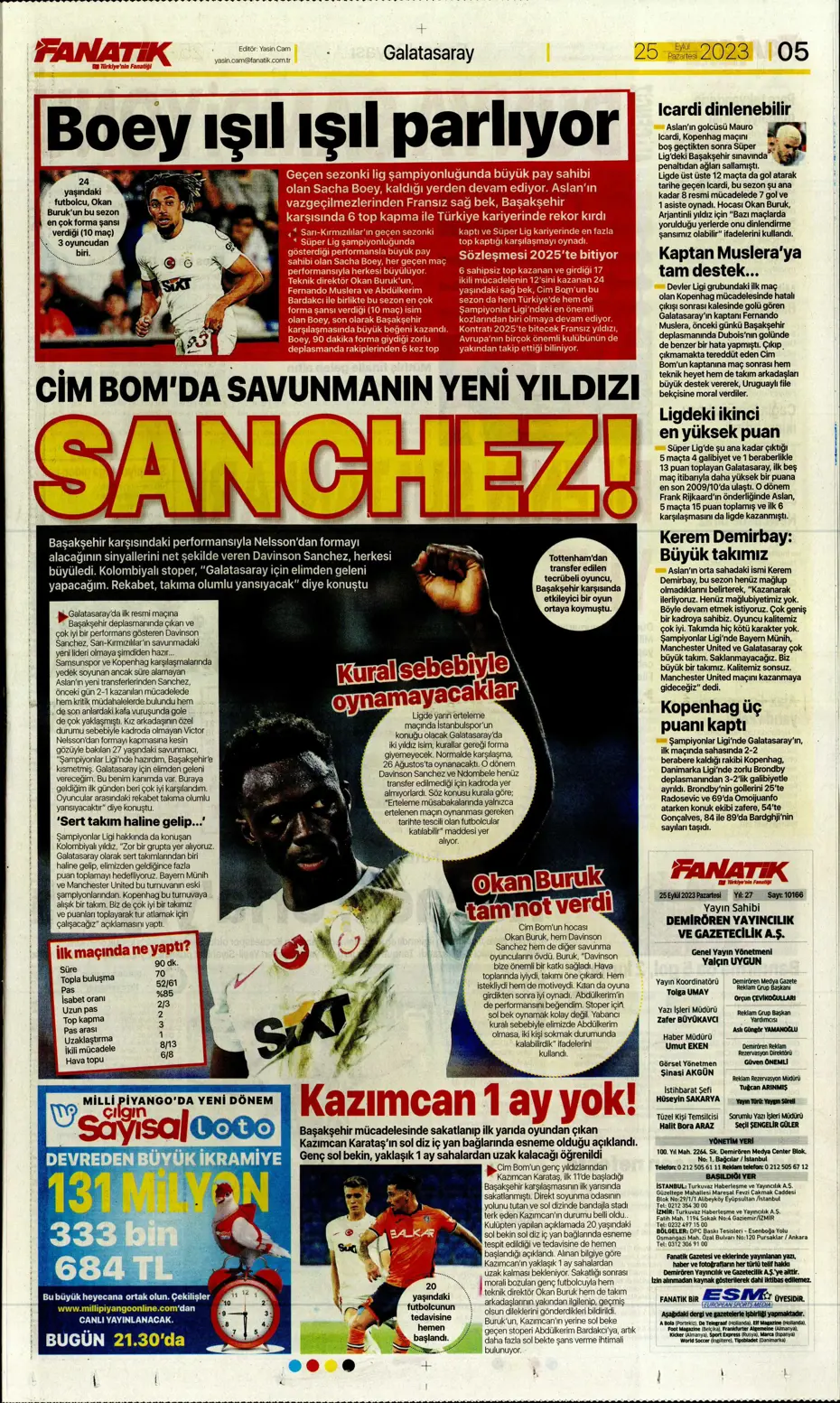 "Hesaplar Kahveci'den" | Sporun manşetleri (25 Eylül 2023) - 9