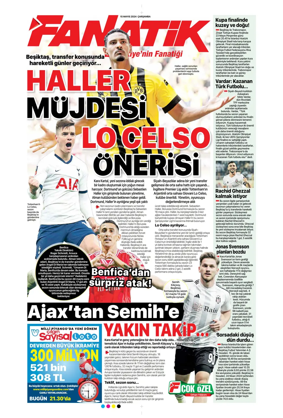 "Mourinho'ya 100 milyon euro" | Sporun manşetleri (15 Mayıs 2024) - 7