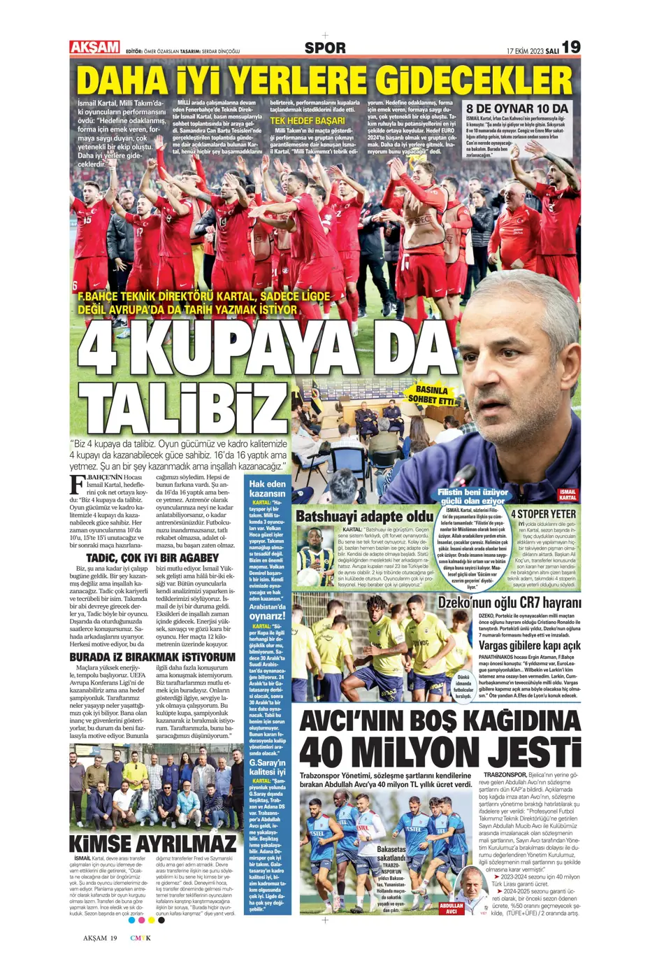 "Türk duvarı Abdülkerim Bardakcı" | Sporun manşetleri (17 Ekim 2023) - 5 "Türk duvarı Abdülkerim Bardakcı" | Sporun manşetleri (17 Ekim 2023) - 5