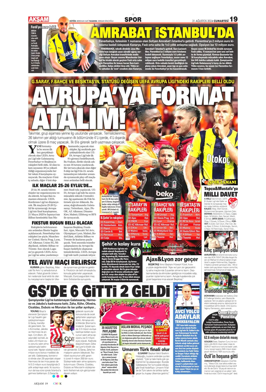 "Zirveye çek kaptan" | Sporun manşetleri (31 Ağustos 2024) - 3 "Zirveye çek kaptan" | Sporun manşetleri (31 Ağustos 2024) - 3
