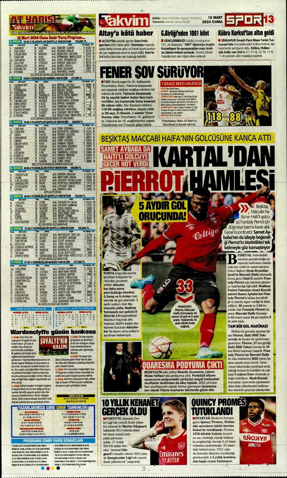 "Atina'ya 4 kaldı" | Sporun manşetleri (15 Mart 2024) - 28 "Atina'ya 4 kaldı" | Sporun manşetleri (15 Mart 2024) - 28
