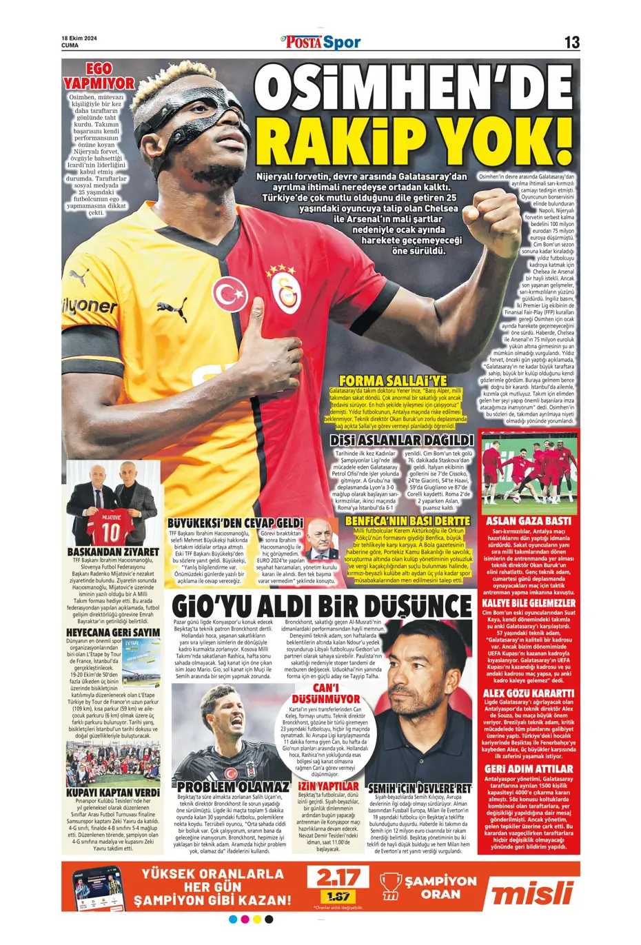 "Fenerbahçe'ye 1 milyar euroluk bomba" | Sporun manşetleri (18 Ekim 2024) - 29