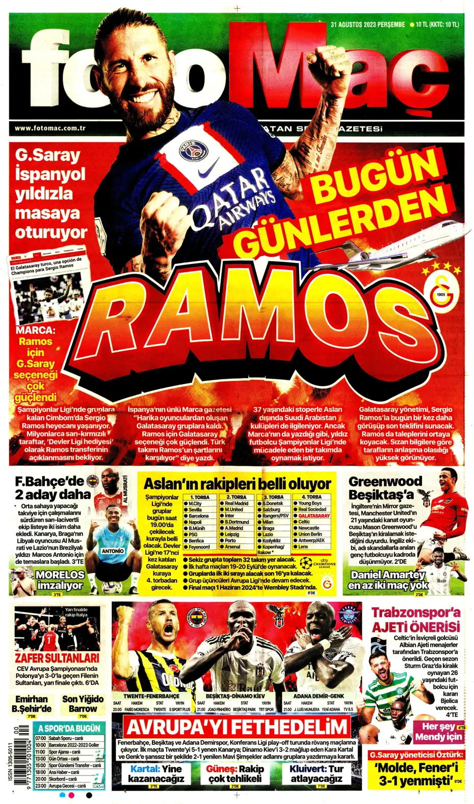 "Sergio Ramos formayı giydi" | Sporun manşetleri (31 Ağustos 2023) - 10 "Sergio Ramos formayı giydi" | Sporun manşetleri (31 Ağustos 2023) - 10