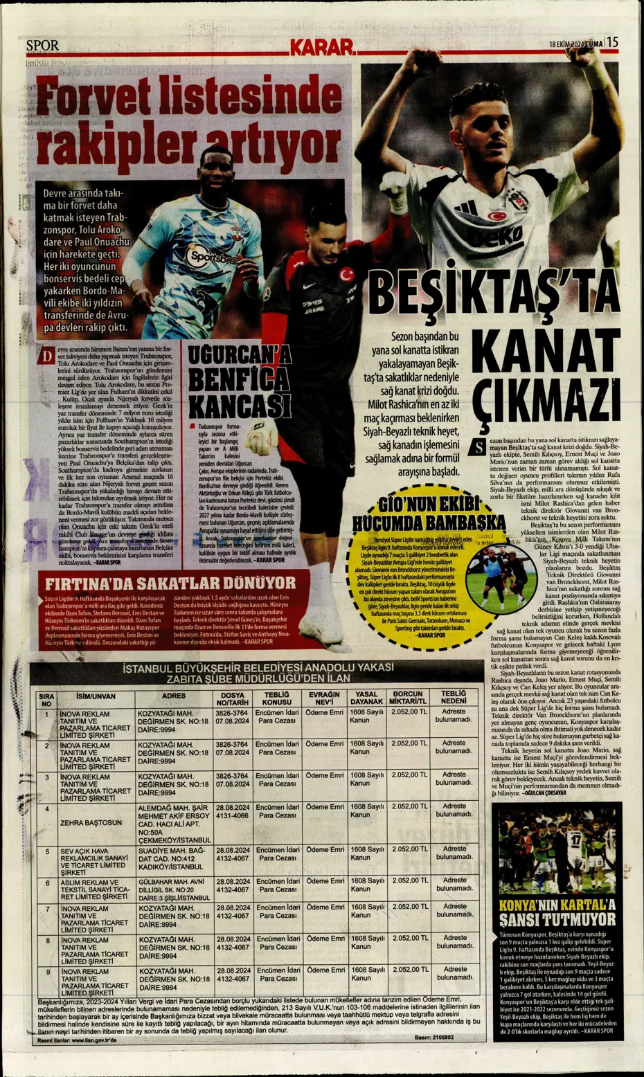 "Fenerbahçe'ye 1 milyar euroluk bomba" | Sporun manşetleri (18 Ekim 2024) - 21