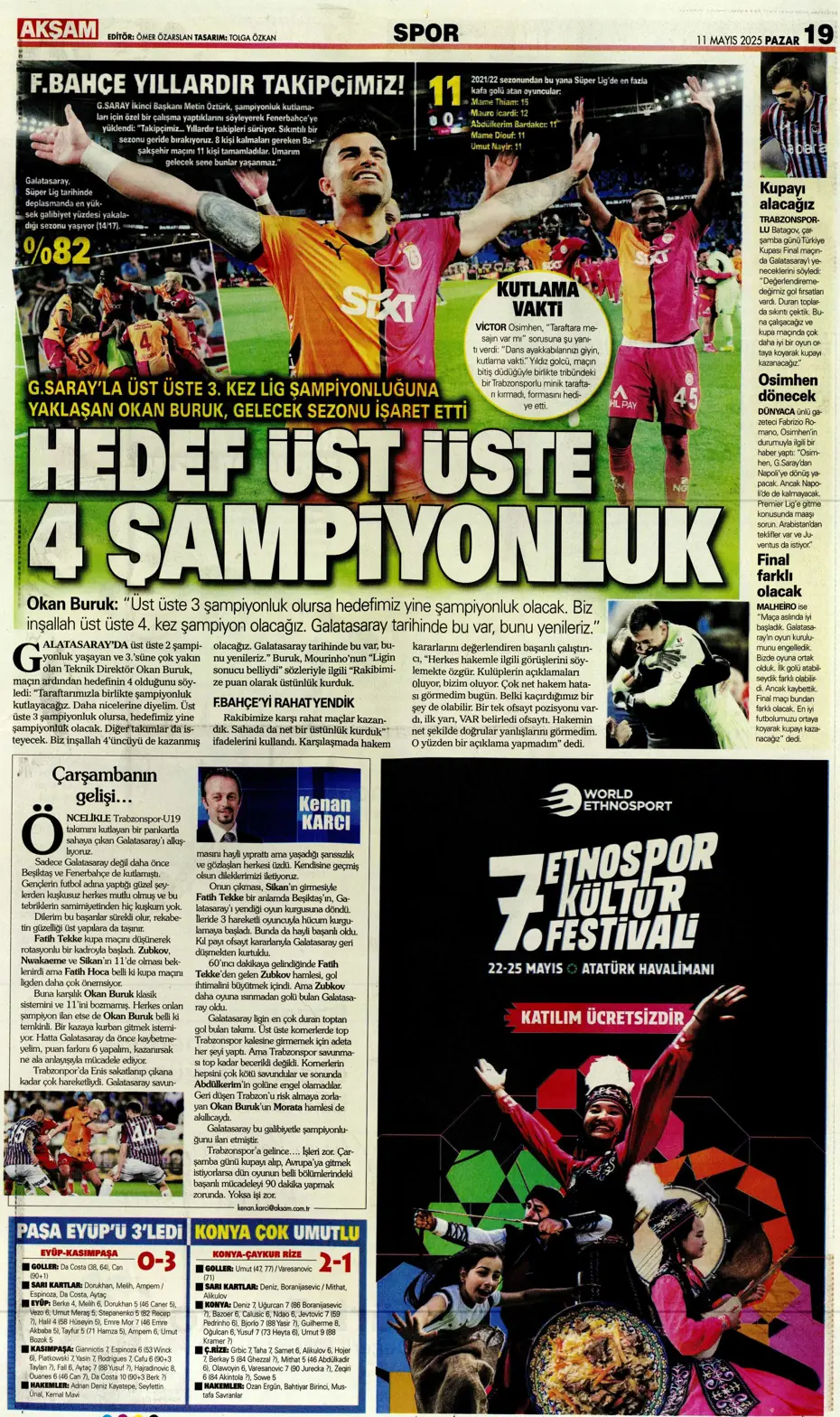 "Cimbom şampiyo..." | Sporun manşetleri - 3