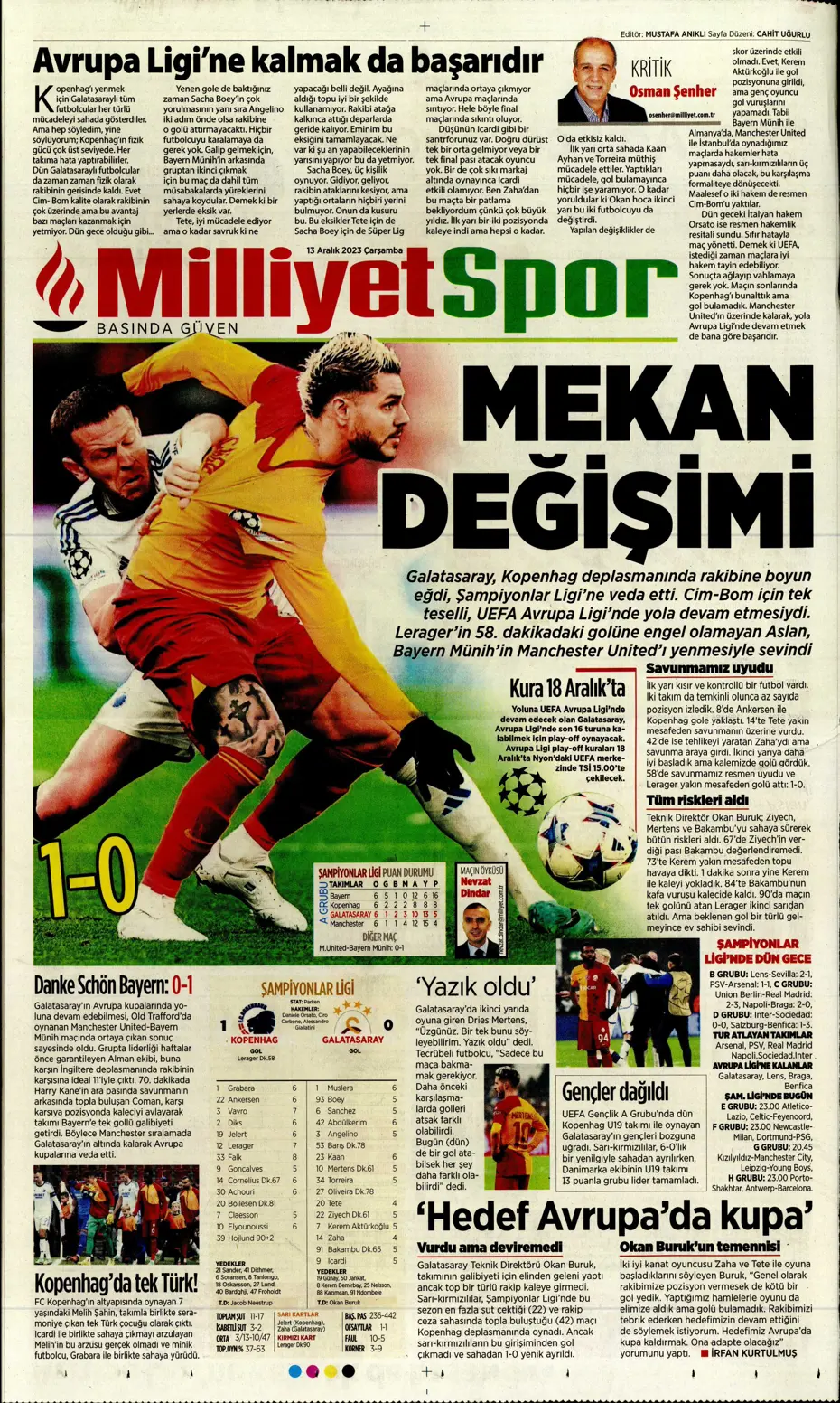 "Aslan'ın yeni yeri Avrupa Ligi" | Sporun manşetleri (13 Aralık 2023) - 21