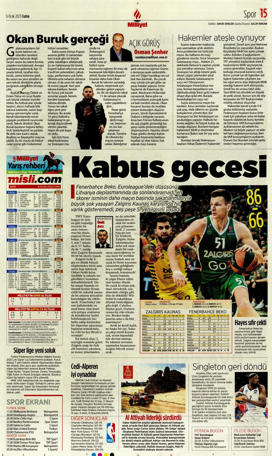 Sporun Manşetleri (6 Ocak 2023) - 19