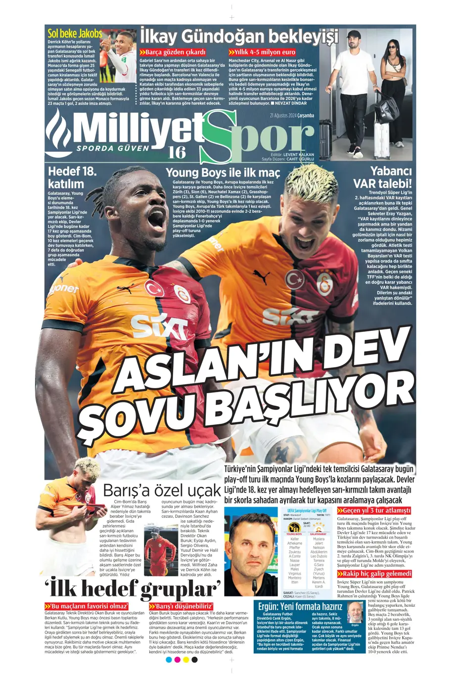 "Dev plan Anderson Talisca" | Sporun manşetleri - 24