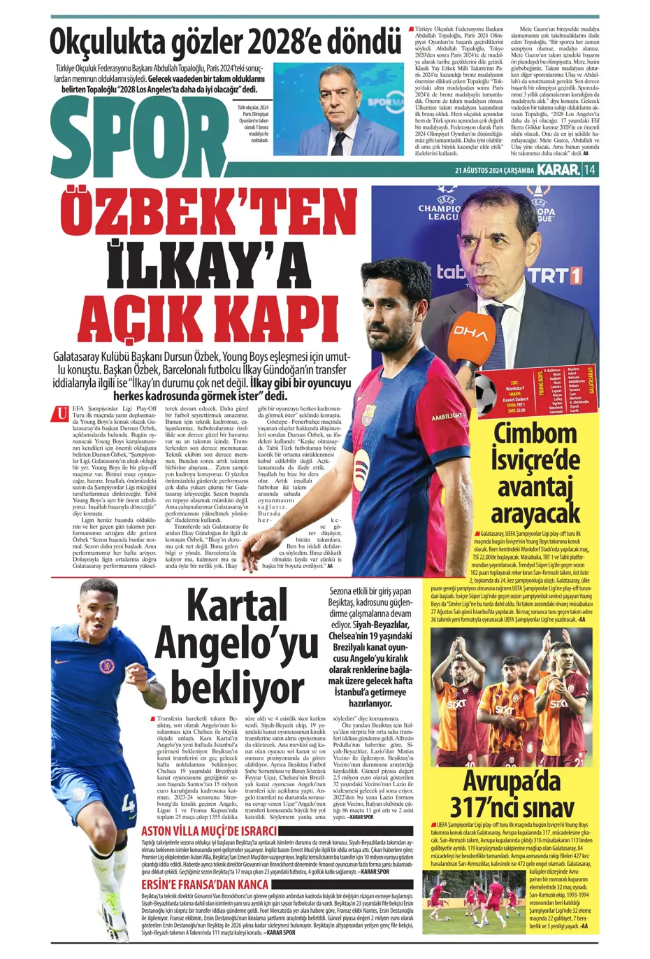 "Dev plan Anderson Talisca" | Sporun manşetleri - 20