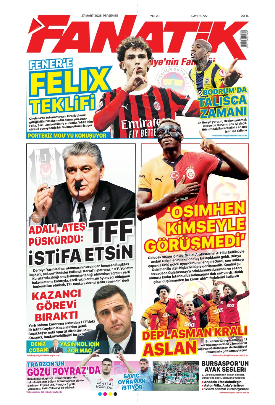 "Fenerbahçe'ye Felix teklifi" | Sporun manşetleri - 1 "Fenerbahçe'ye Felix teklifi" | Sporun manşetleri - 1