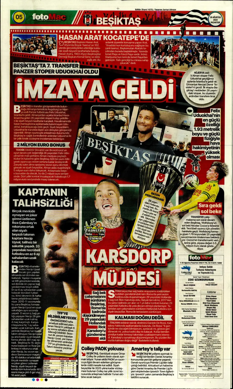 "Mou'nun planı Rize'yi dağıttı" | Sporun manşetleri (26 Ağustos 2024) - 14 "Mou'nun planı Rize'yi dağıttı" | Sporun manşetleri (26 Ağustos 2024) - 14