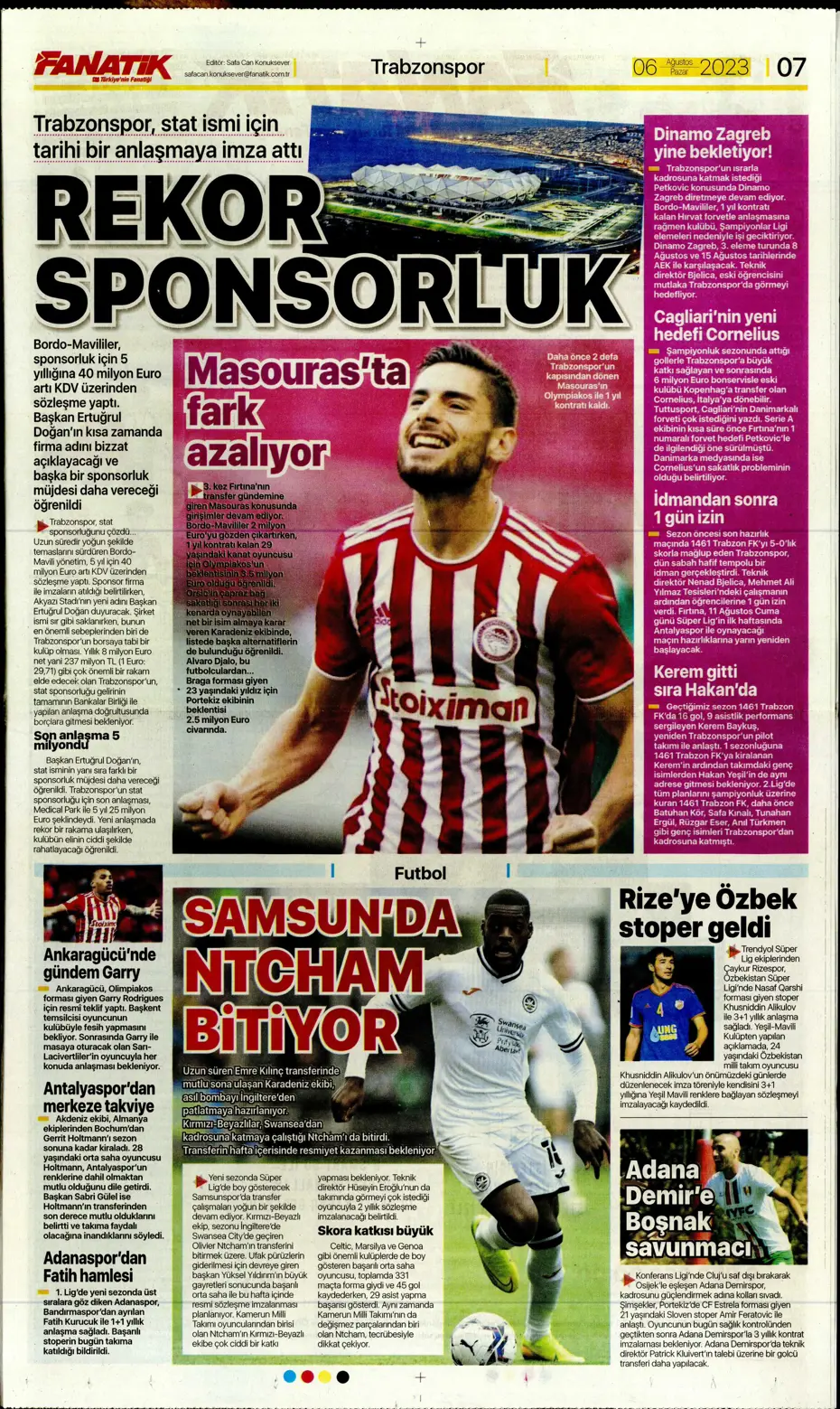 "Fener'e dünya yıldızı" | Sporun Manşetleri (6 Ağustos 2023) - 8