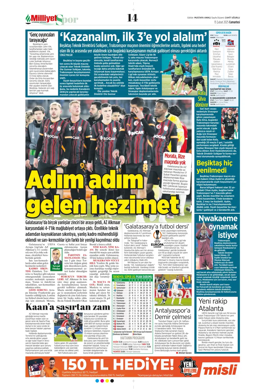 "Cimbom'da OHAL ilanı" | Sporun manşetleri (15 Şubat 2025) - 19