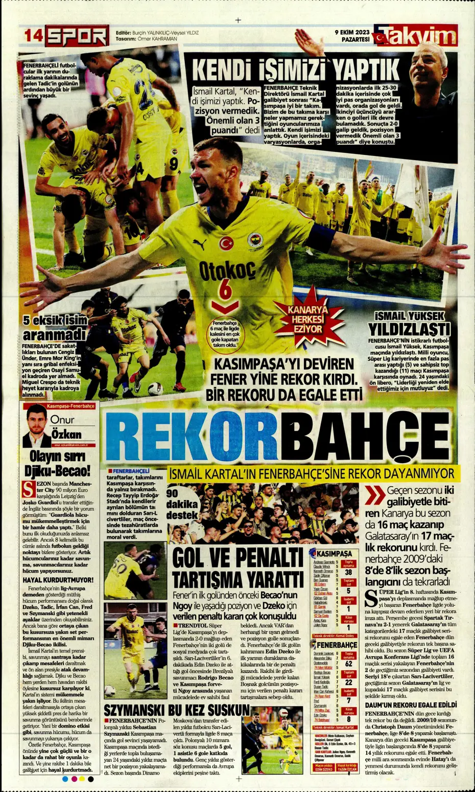 "Ağa da paşa da Fenerbahçe" | Sporun manşetleri (9 Ekim 2023) - 38 "Ağa da paşa da Fenerbahçe" | Sporun manşetleri (9 Ekim 2023) - 38