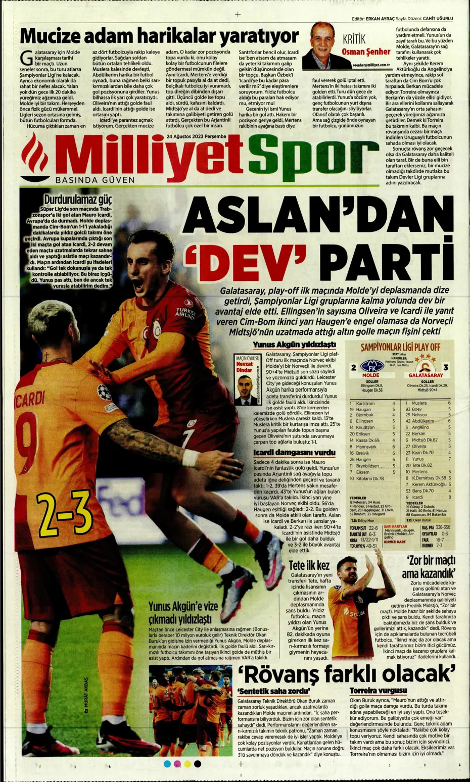 "İyi ki varsın Mauro Icardi" | Sporun manşetleri (24 Ağustos 2023) - 28