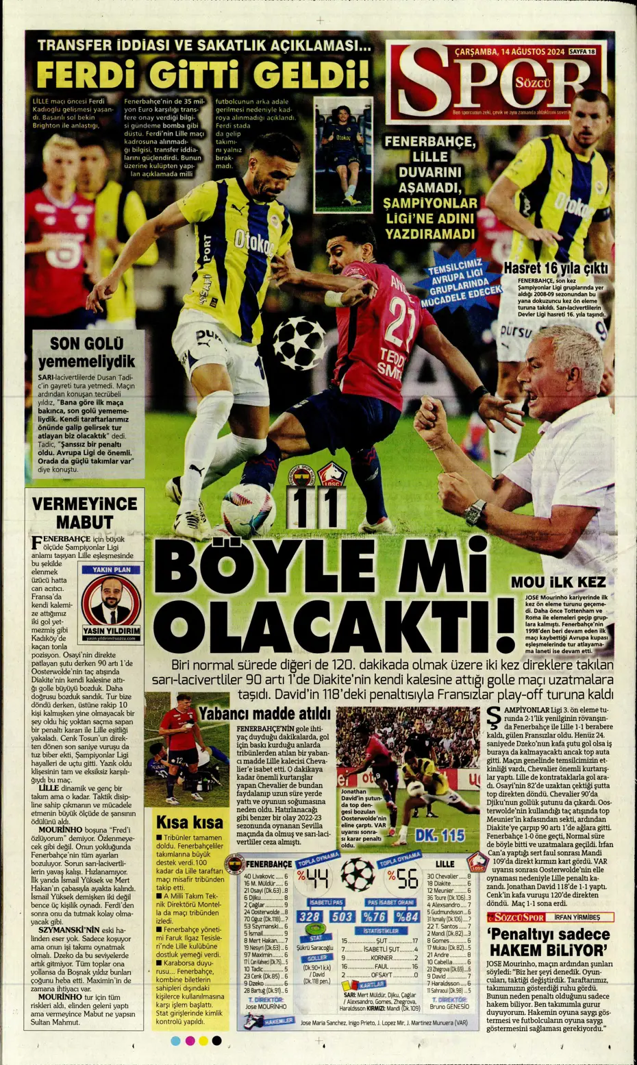"Yüzde bin şanssızlık" | Sporun manşetleri - 28