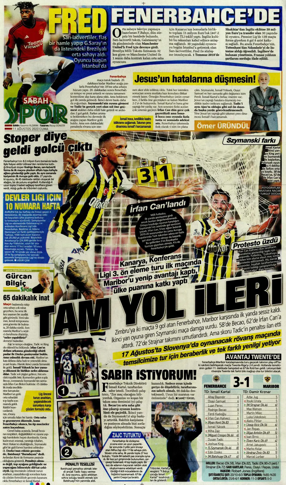 "Cengiz Ünder için yeni görüşme" | Sporun manşetleri (11 Ağustos 2023) - 33 "Cengiz Ünder için yeni görüşme" | Sporun manşetleri (11 Ağustos 2023) - 33