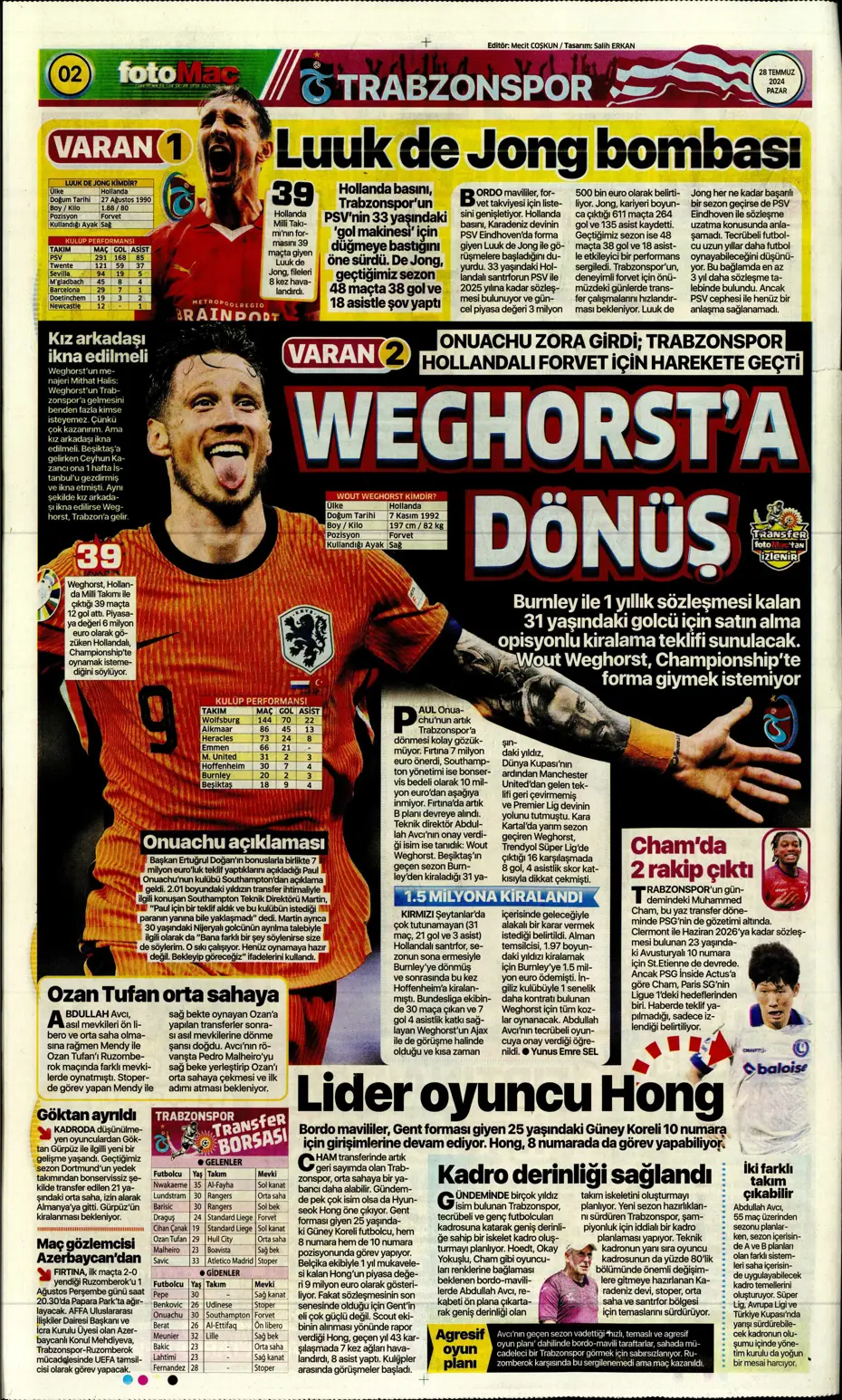 "Aslan'da rota Gravenberch" | Sporun Manşetleri (28 Temmuz 2024) - 8