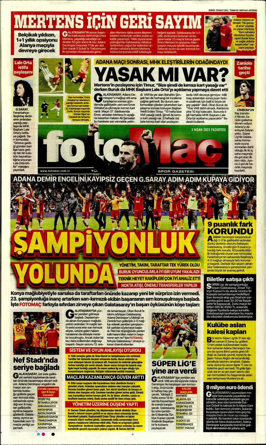 "10 parmak tarih yazdılar" - Sporun manşetleri (3 Nisan 2023) - 17