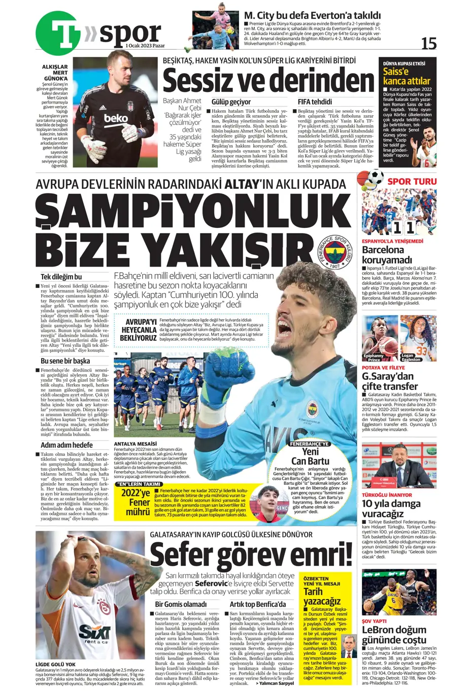 Sporun Manşetleri (1 Ocak 2023) - 39