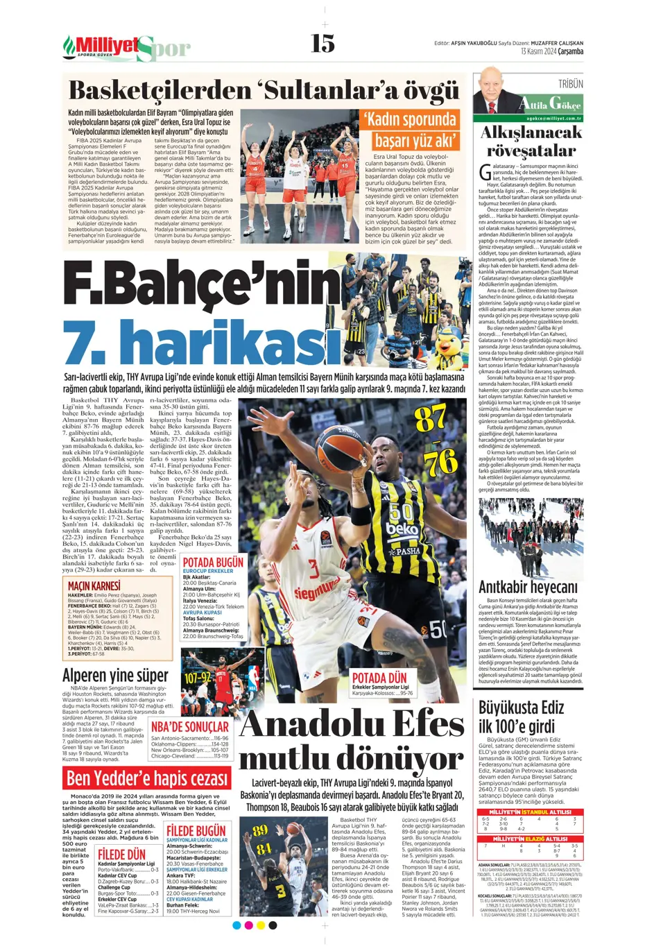 "Mario Branco'dan Fenerbahçe'ye 3 yıldız" | Sporun manşetleri - 15