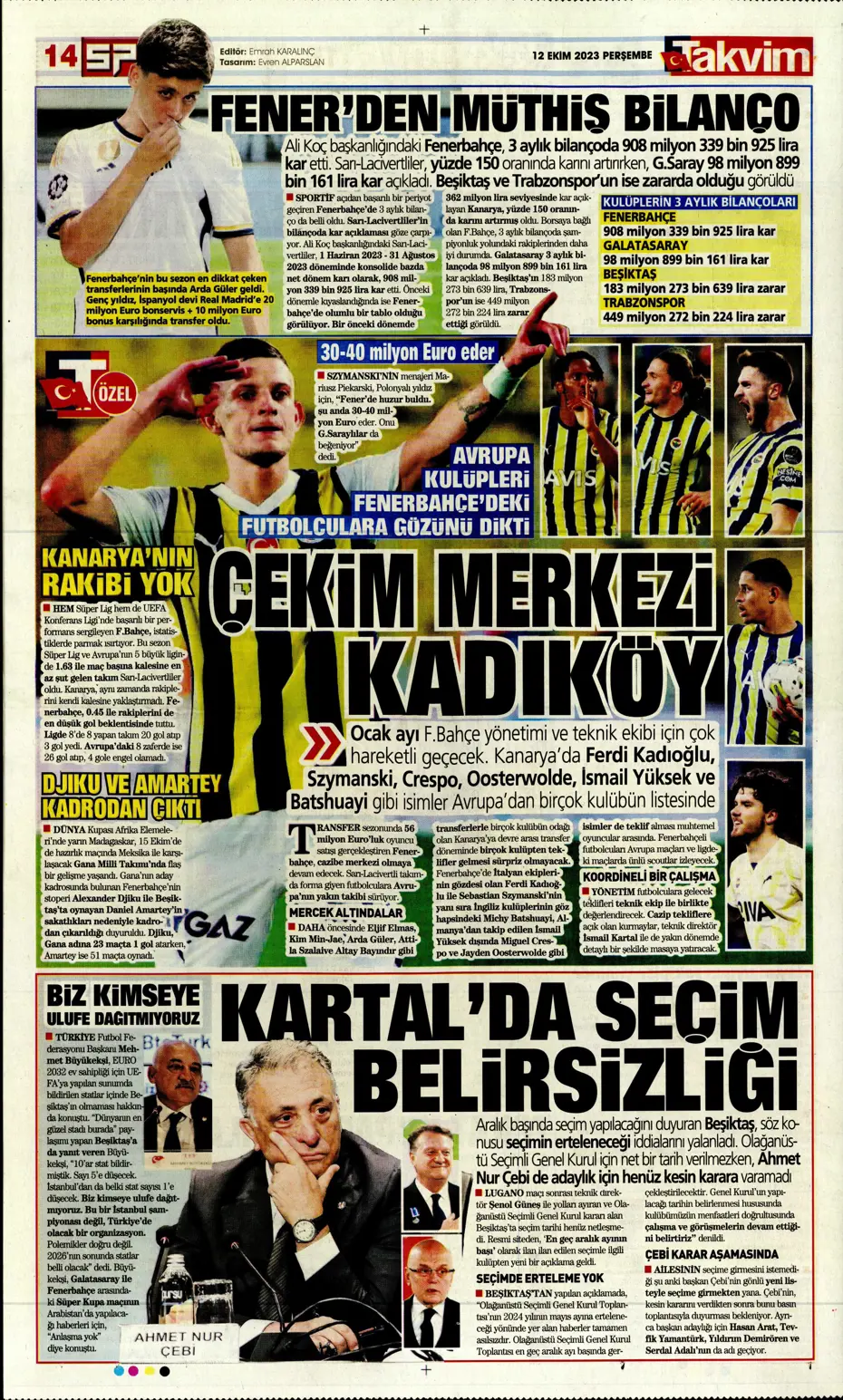 "Amiral gemisi Galatasaray" | Sporun manşetleri (12 Ekim 2023) - 30