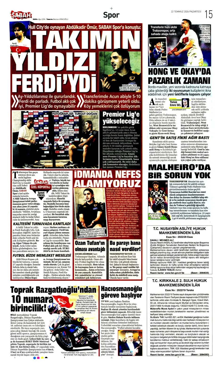 "Kara Kartal'a Asensio müjdesi" | Sporun manşetleri (22 Temmuz 2024) - 18