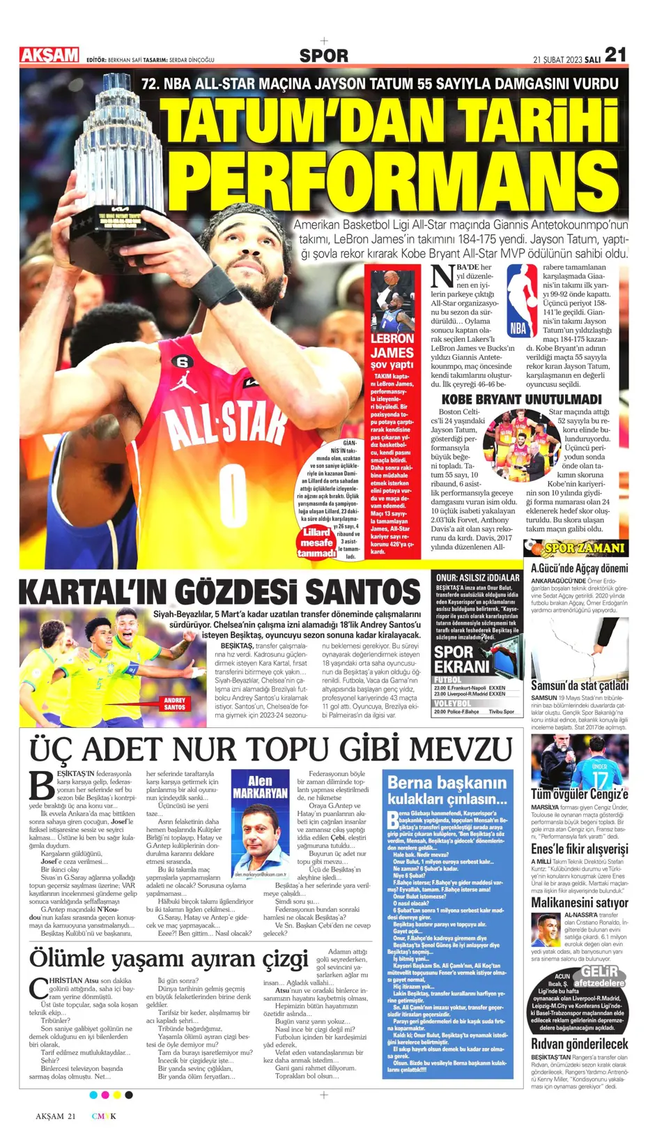 "Fener düğmeye bastı" - Gazete manşetleri (21 Şubat 2023) - 3