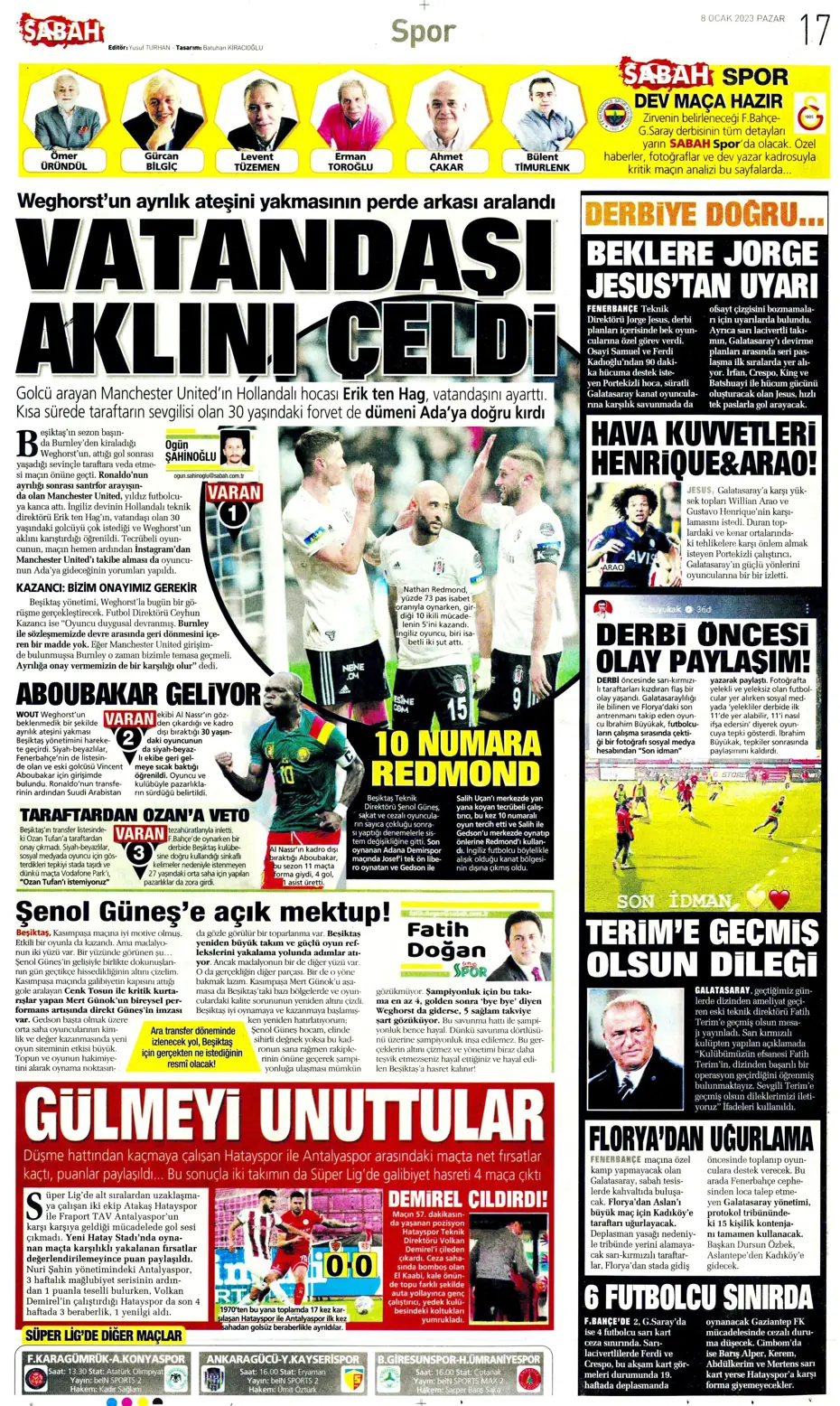 Sporun Manşetleri (8 Ocak 2023) - 39