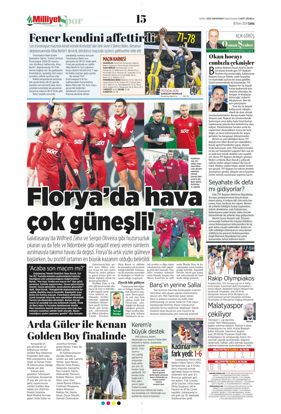 "Fenerbahçe'ye 1 milyar euroluk bomba" | Sporun manşetleri (18 Ekim 2024) - 23