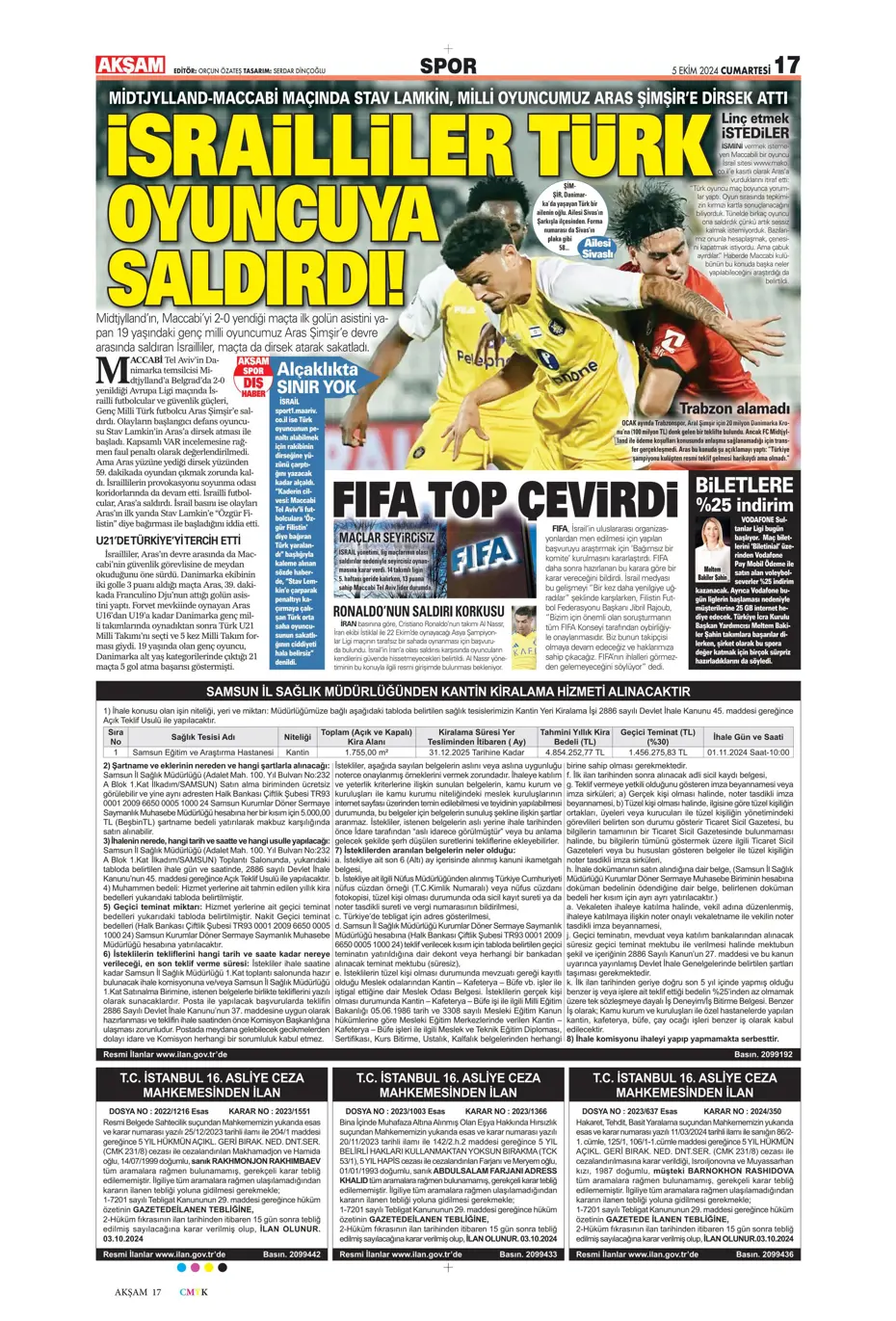 "Mourinho radara girdi" | Sporun manşetleri (5 Ekim 2024) - 2