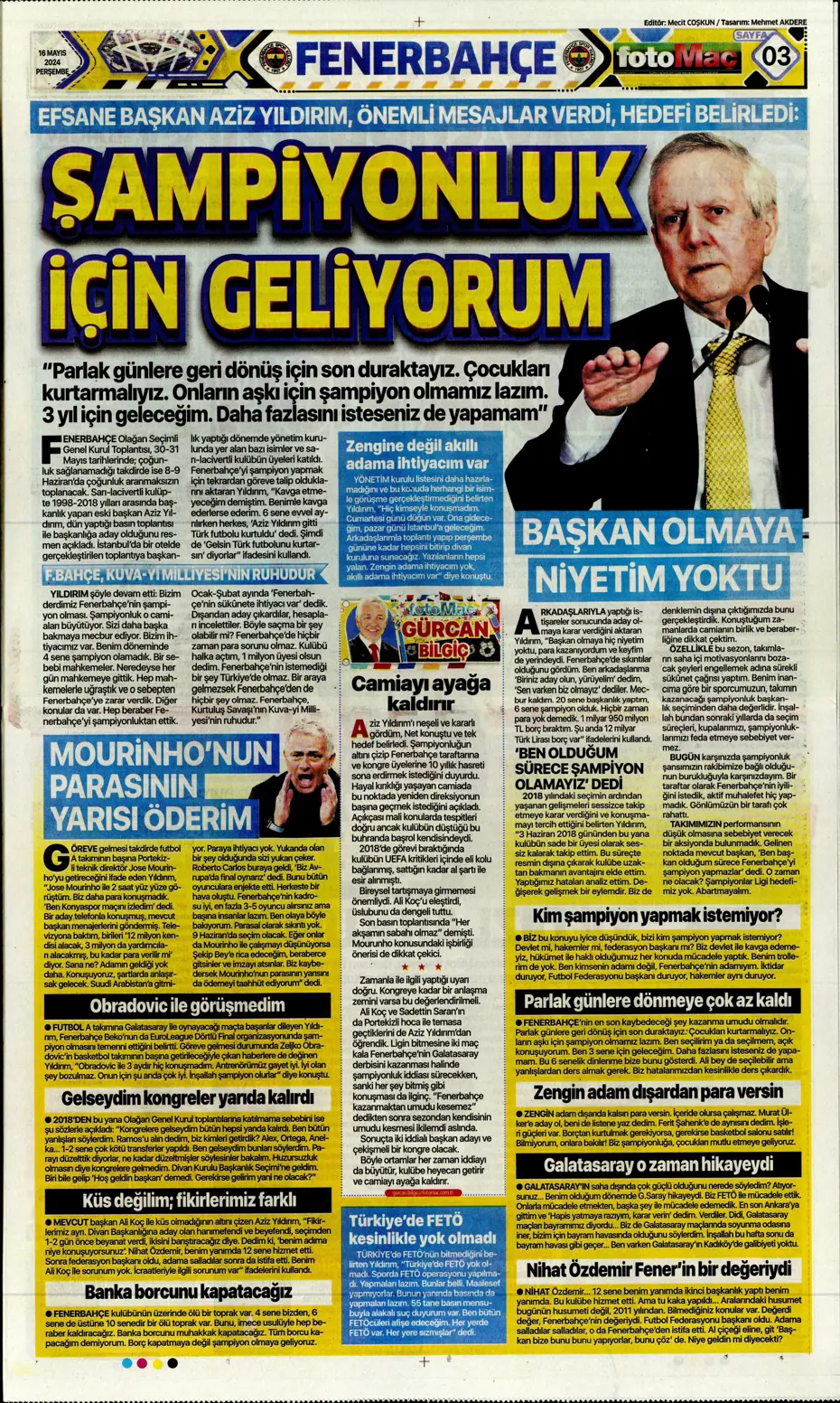 "İlk hedef Preciado" | Sporun manşetleri (16 Mayıs 2024) - 8