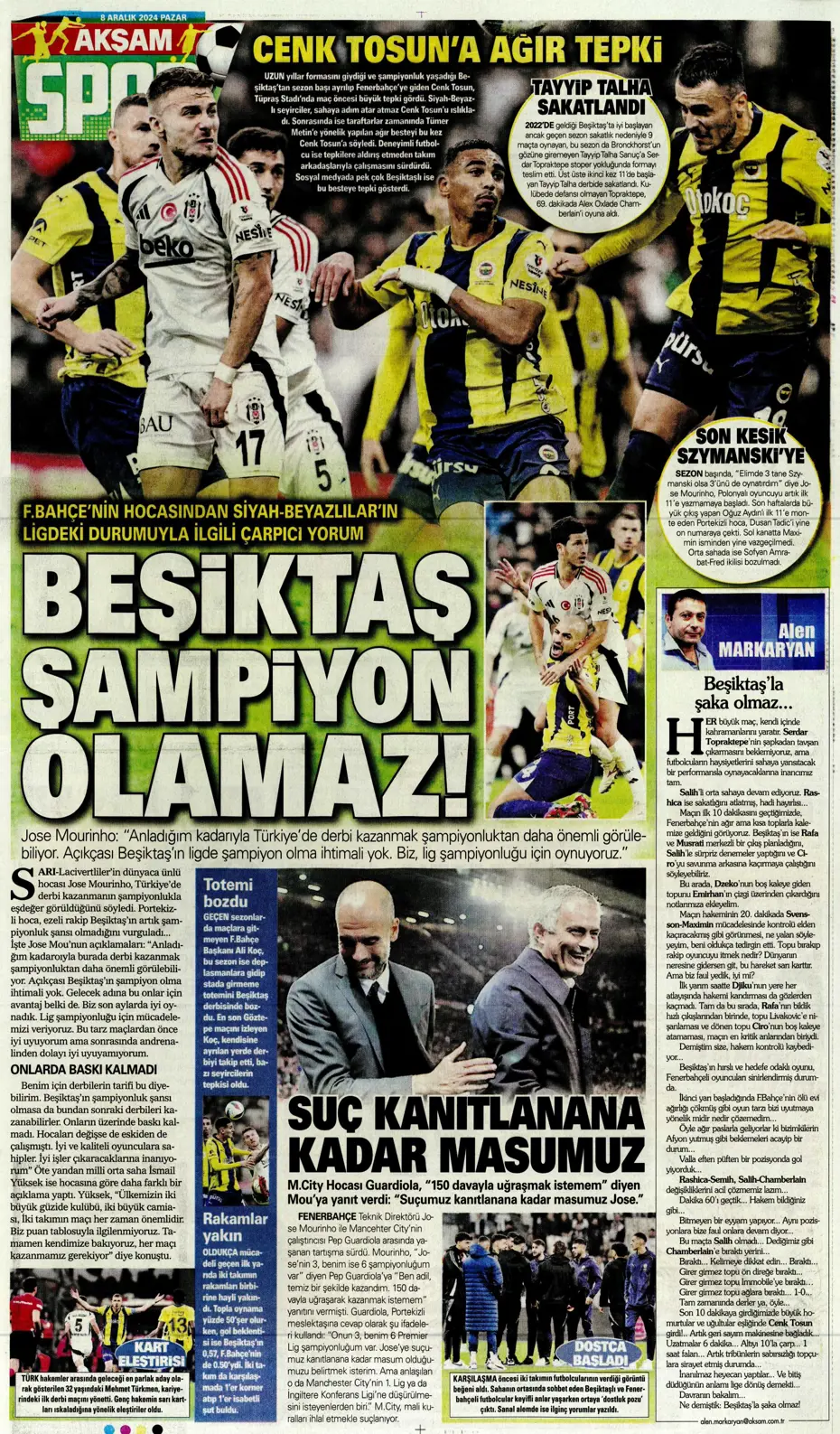 "Derbider Mourinho" | Sporun manşetleri - 3 "Derbider Mourinho" | Sporun manşetleri - 3