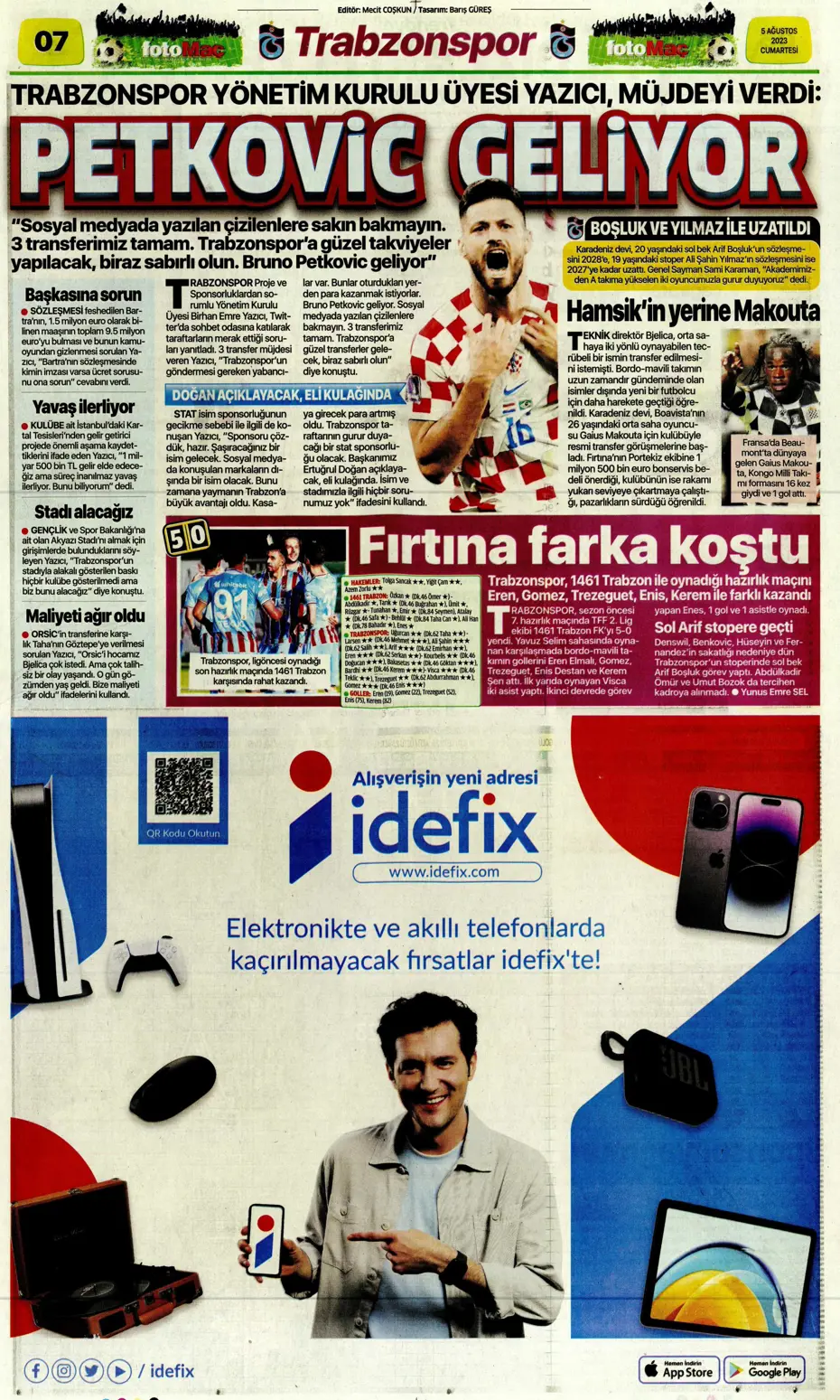 "Fener'e yıldız yağmuru" | Sporun Manşetleri (5 Ağustos 2023) - 12