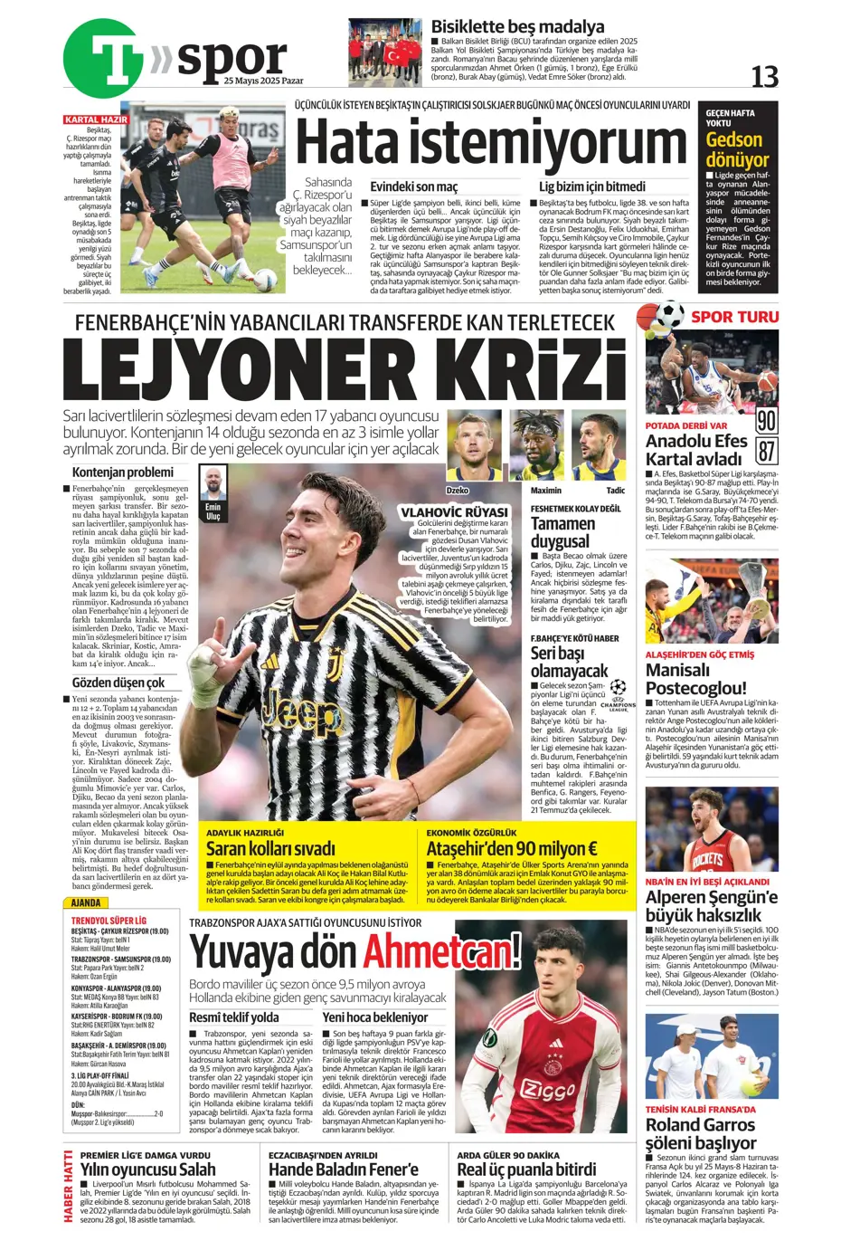 "Kap kupayı, tak yıldızı" | Sporun manşetleri - 39