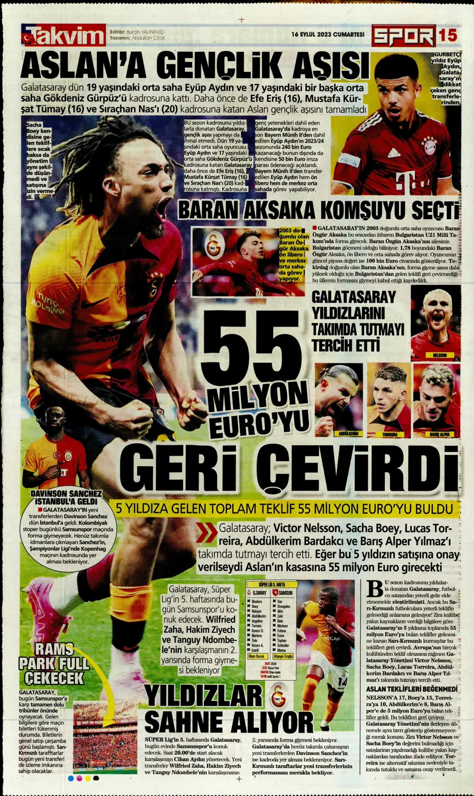 "Süper Lig'de transfer rekoru" | Sporun Manşetleri - 33