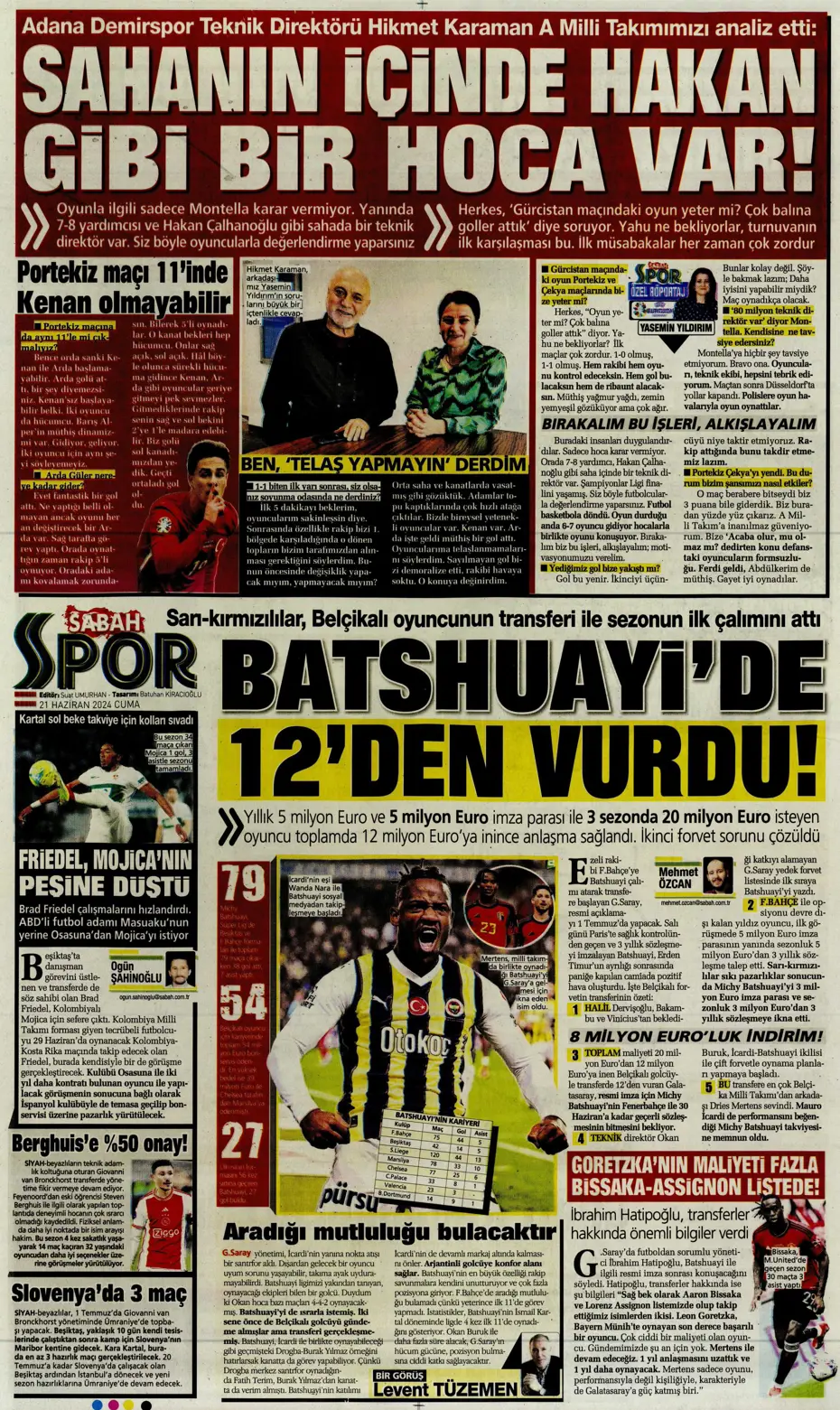 "Bir yıl daha G.Saray'dayım" | Sporun manşetleri (21 Haziran 2024) - 29 "Bir yıl daha G.Saray'dayım" | Sporun manşetleri (21 Haziran 2024) - 29