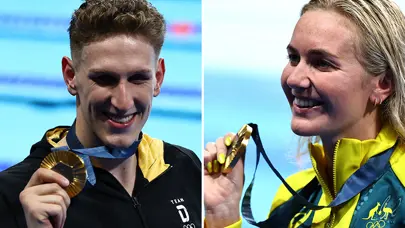 Lukas Maertens ve Ariarne Titmus, 400 metre serbest stilde altın madalya kazandı