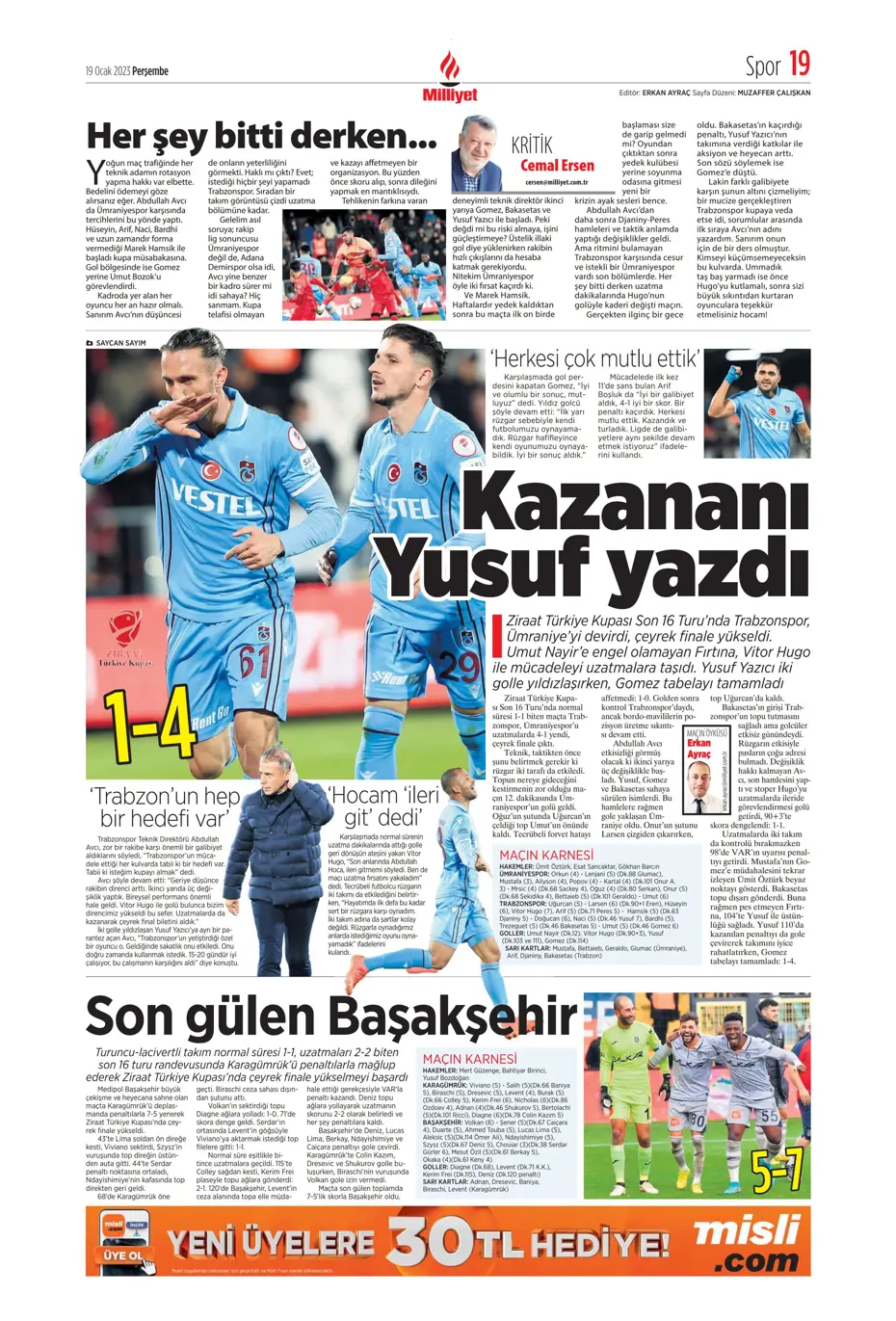 Sporun Manşetleri (19 Ocak 2023) - 20