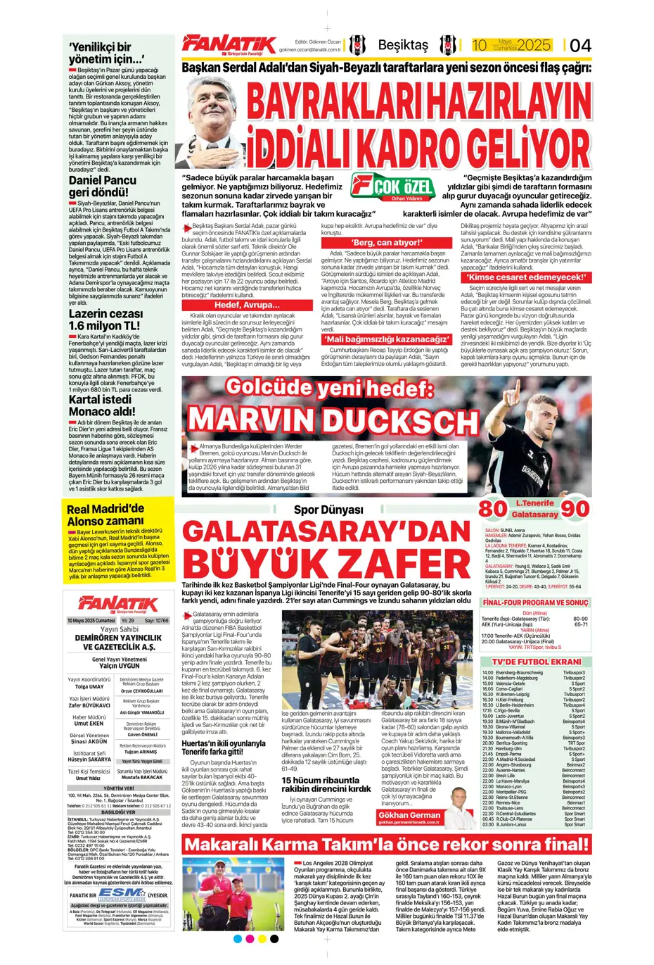 "Türkiye'de bir ilk oldu" | Sporun manşetleri (10 Mayıs 2025) - 5