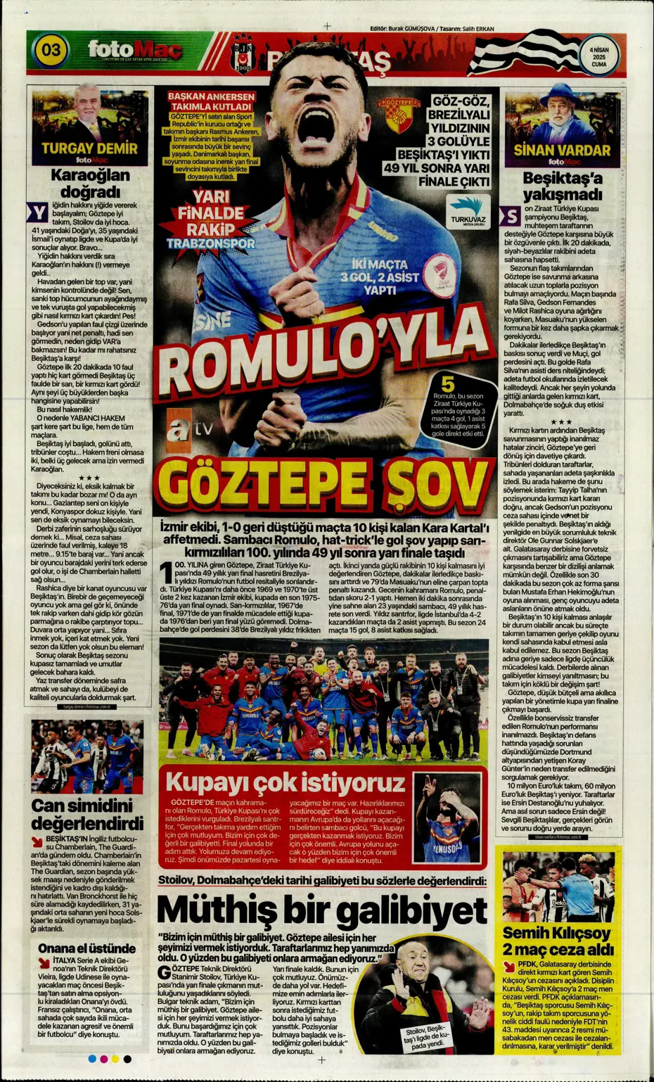 "Derbideki kavgalara ağır fatura" | Sporun manşetleri - 10