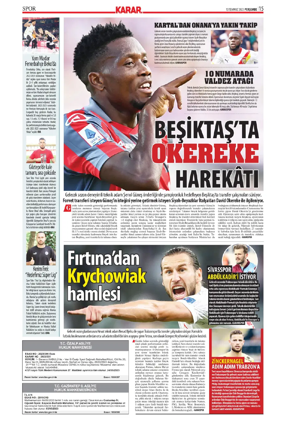 "Aslan Thiago" | Sporun manşetleri (13 Temmuz 2023) - 16