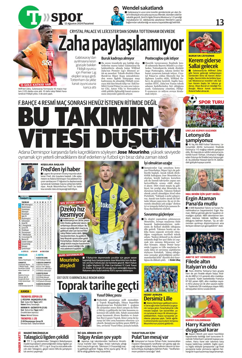 "Fenerbahçe'den 4 isim için İngiltere seferi" | Sporun manşetleri - 40