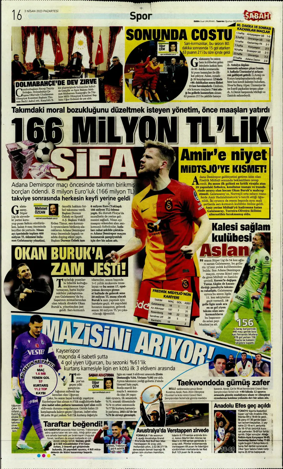 "10 parmak tarih yazdılar" - Sporun manşetleri (3 Nisan 2023) - 24