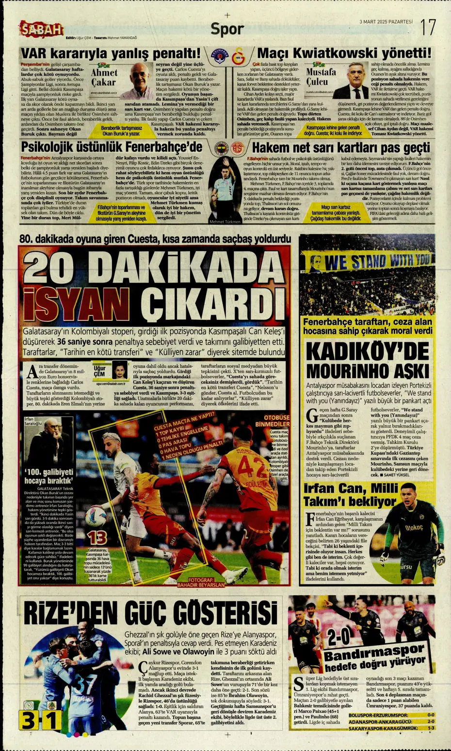 "Zirvede fark 4" | Sporun manşetleri - 29