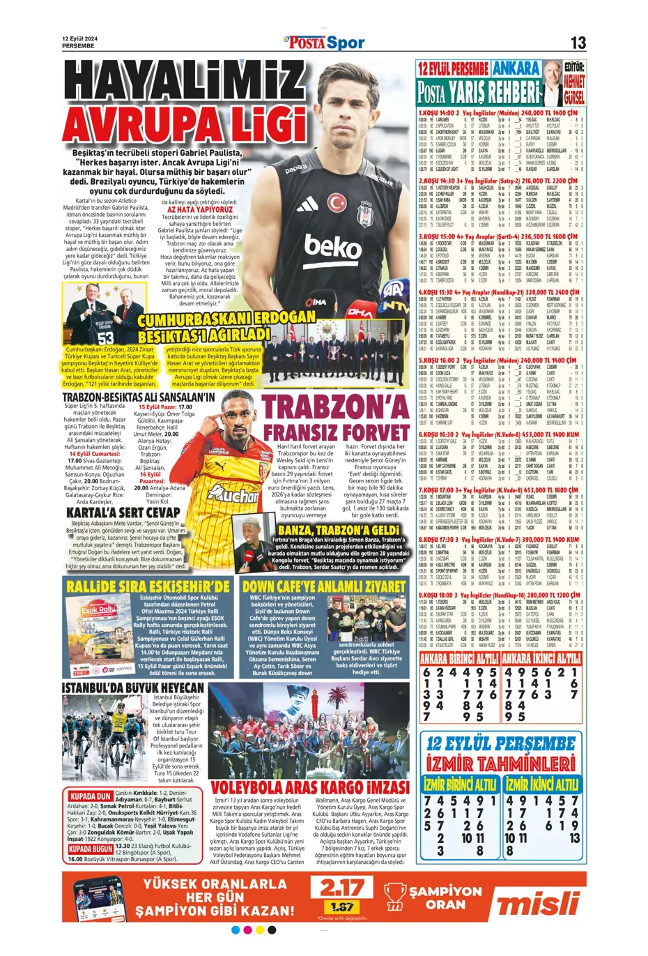 "12 milyon Euro'ya Cim Bom'da" | Sporun manşetleri (12 Eylül 2024) - 25 "12 milyon Euro'ya Cim Bom'da" | Sporun manşetleri (12 Eylül 2024) - 25