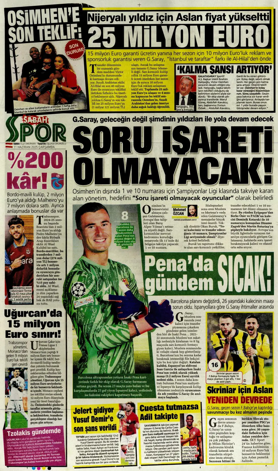 "Patron çıldırdı: Osimhen'e görülmemiş teklif" | Sporun manşetleri - 25